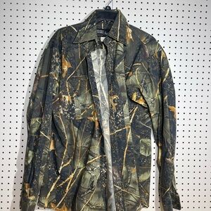 Men's Button Up Camouflage Shirt Jacket